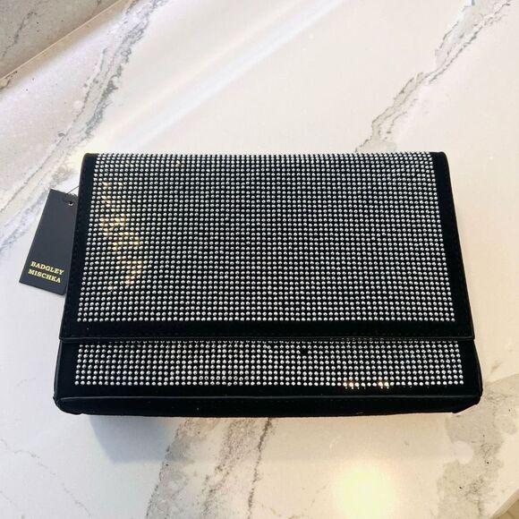 Badgley Mishka | NWT Embellished Microsuede Crossbody Purse (flaw) Glam‎ Chic - Picture 2 of 10